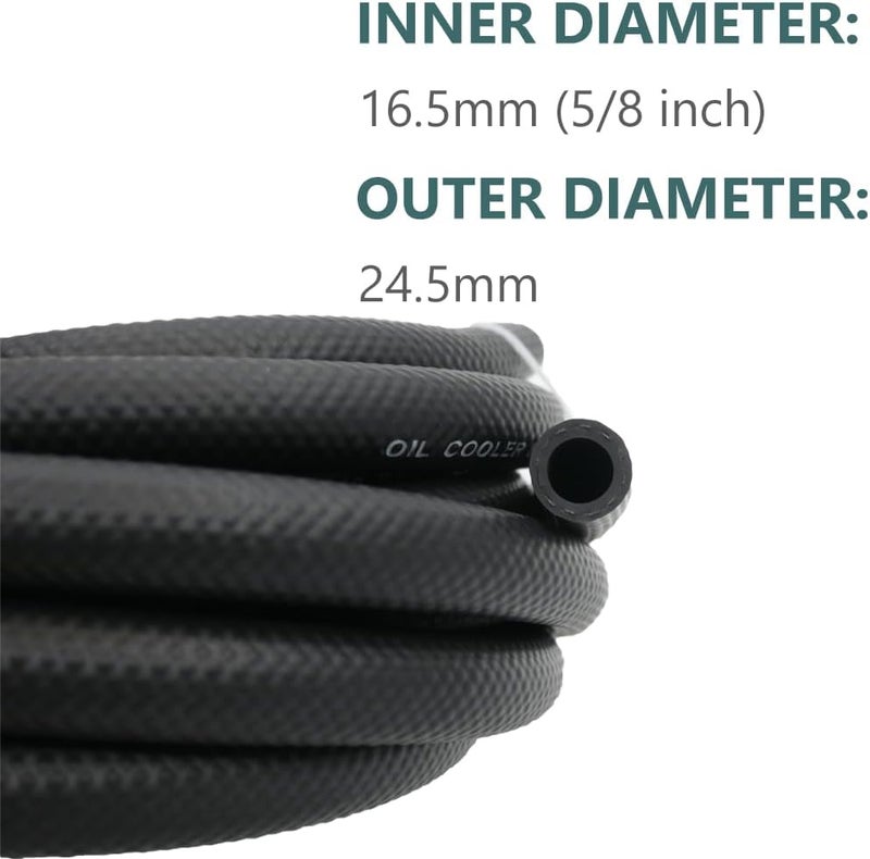 CHOIMOON 5/8 Transmission Oil Cooler Hose - 300 PSI Fuel Line Hose J1532 For Transmission Fluid, Oil, Coolant, Diesel, Hydraulic Fluid, Lubricant, Gas 20FT - Image 2